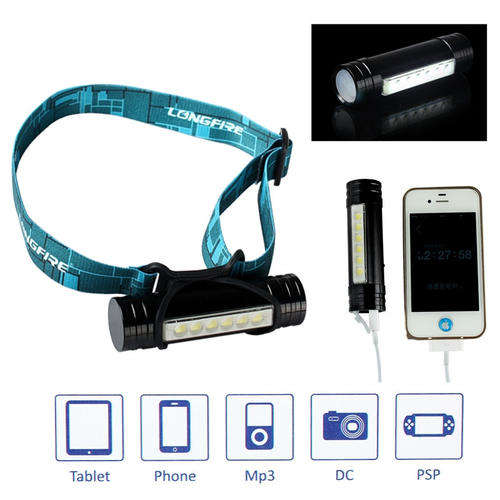 Multifunction Waterproof Rechargeable 4 in 1 800Lm 6 LED Headlamp