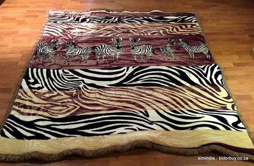 New Arrivals Super Soft Quality Embossed Blanket - Zebra Print - 210 x 210 cm
