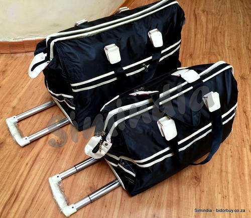 Set of 2 High Quality Duffle Luggage Bags with Roller Wheels - Choose from 9 colours