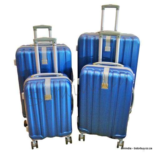 Set of 4 Suitcases Travel Trolley Luggage, ABS with Universal Wheels - Travel in Style - BLUE