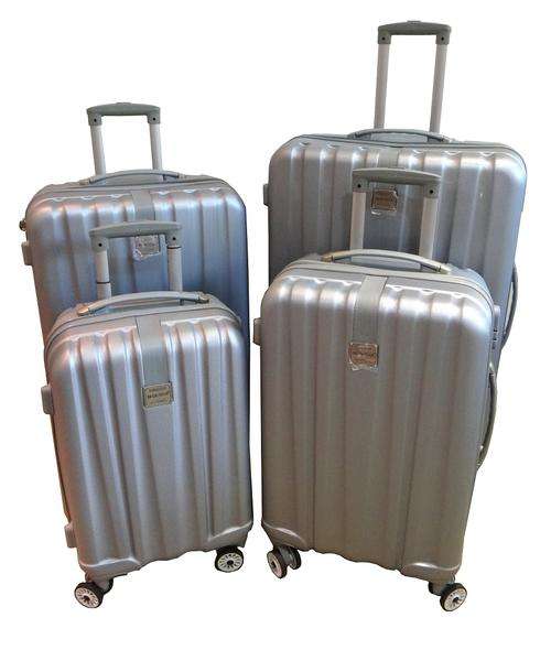Set of 4 Suitcases Travel Trolley Luggage, ABS with Universal Wheels - Travel in Style - Silver