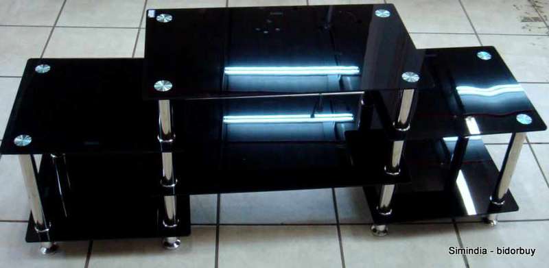 Elegant glass T.V unit with shelfs for dvd players,playstations and many more