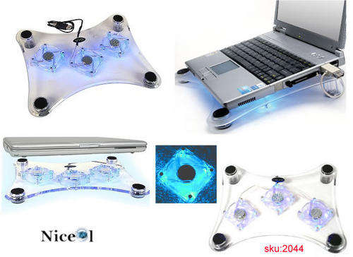 LED Light USB 3 Fan Laptop Notebook Cool Cooler Pad