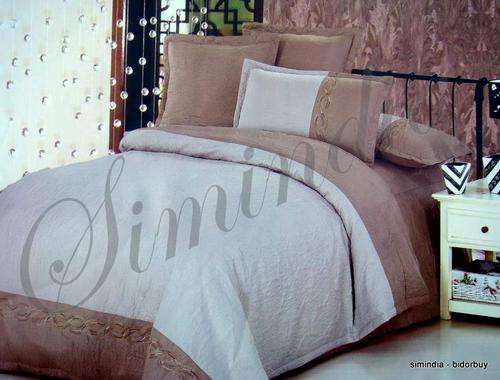 Elegant queen 6 imported Embroidered Polycotton embossed bed spead and Duvet Set