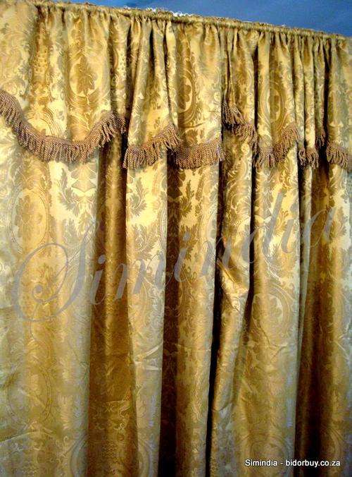 Readymade Jacquard silk lined  Curtain lined  set of two curtain each 210cms x145cms x