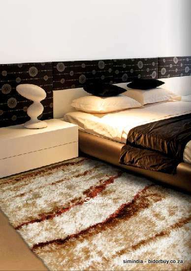 Shadow Silky Shaggy carpet in Brown/gold Made in Turkey