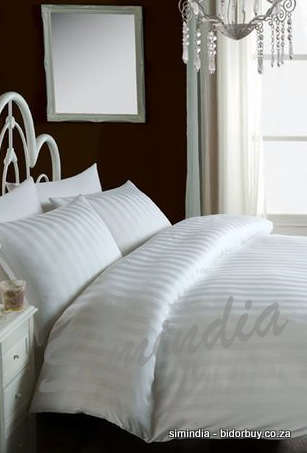 New Arrivals 6 piece Queen SIZE SEXY Striped White SATIN SHEET SET