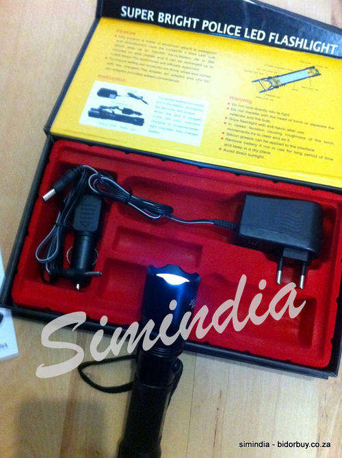 New Arrivals Super Bright Police LED Torchlight - Rechargeable includes Power/Car charger