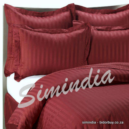 New Arrivals 6 piece Queen SIZE SEXY Striped Maroon SATIN SHEET SET