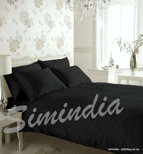 New Arrivals 6 piece Queen SIZE SEXY Striped black SATIN SHEET SET