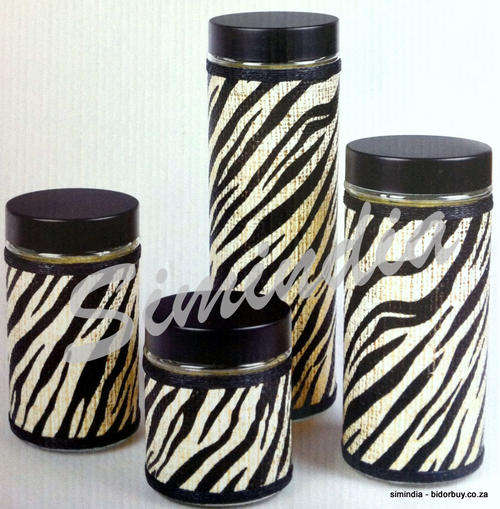 New Arrivals - Glass Storage Jar Set 4 x Glass Jars with Unique covers