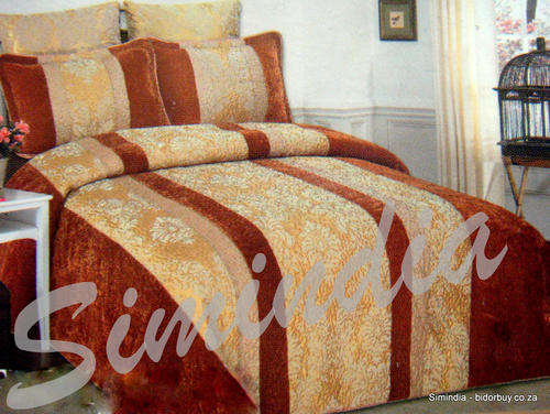 New Arrivals - First Time on BOB - KING Size Luxurious Polysilk & Velvet Quilted Bedspread 5 Pieces