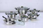 12 PCS STAINLESS STEEL POTS - HEAVY
