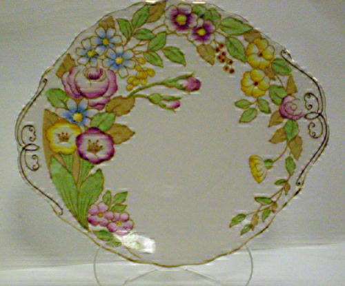 LOVELY AND UNUSUAL ROYAL ALBERT CAKE PLATE IN VIBRANT COLOURS