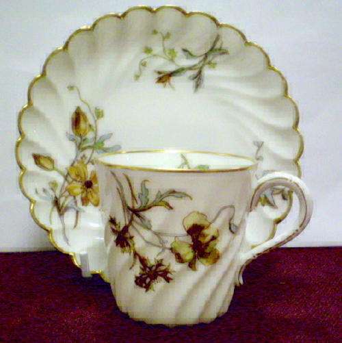 LIMOGES DEMITASSE CUP& SAUCER - HAVILAND & CO  1879-1889