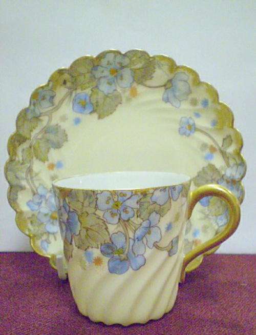 LIMOGES DEMITASSE CUP& SAUCER - HAVILAND & CO  1879-1889