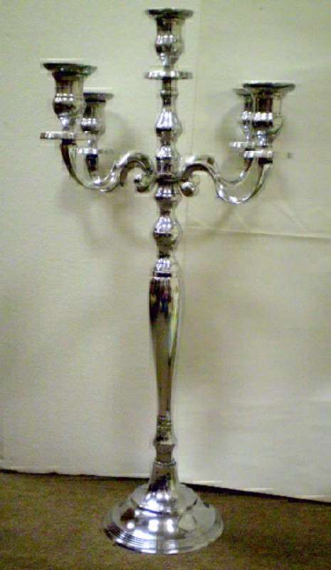 HUGE ALUMINIUM CANDLEABRA FOR FIVE CANDLES
