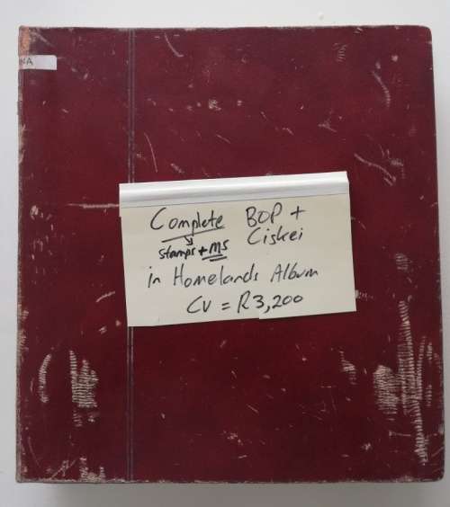 Complete BOP + Ciskei in Written up album (CV R3,200)