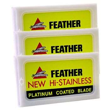 30 Feather Hi-Stainless Double Edge Safety Razor Blades