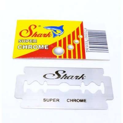100 Shark Super Chrome Double Edge Safety Razor Blades