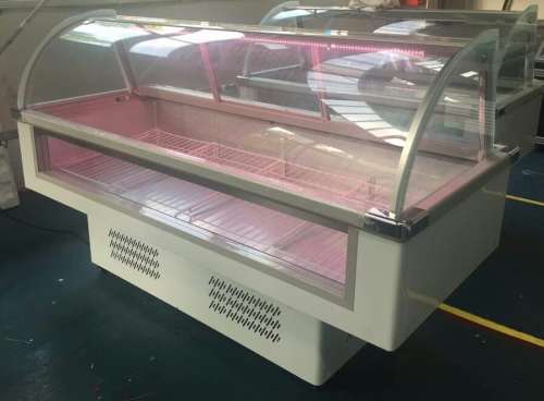 1.5M MEAT DISPLAY FRIDGE FOR SALE / COMMERCIAL REFRIGERATED DISPLAY CASE / CURVED GLASS FRONT FRIDGE