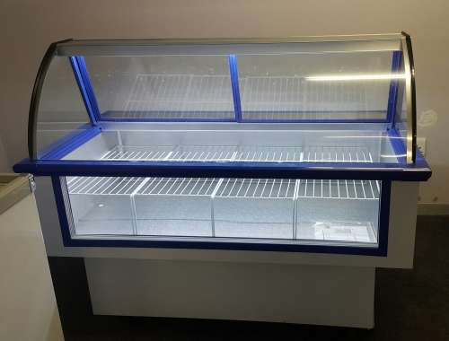 MEAT DISPLAY FRIDGE - CURVED GLASS - DELI BUTCHERY FRONT DISPLAY - DISPLAY FRIDGE FOR BUTCHER 1.5 M