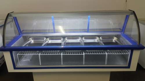MEAT DISPLAY FRIDGE - CURVED GLASS - DELI BUTCHERY FRONT DISPLAY - DISPLAY FRIDGE FOR BUTCHER 1.5 M