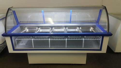 MEAT DISPLAY FRIDGE - CURVED GLASS - DELI BUTCHERY FRONT DISPLAY - DISPLAY FRIDGE FOR BUTCHER 1.5 M