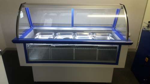MEAT DISPLAY FRIDGE - CURVED GLASS - DELI BUTCHERY FRONT DISPLAY - DISPLAY FRIDGE FOR BUTCHER 1.5 M