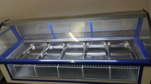 MEAT DISPLAY FRIDGE - CURVED GLASS - DELI BUTCHERY FRONT DISPLAY - DISPLAY FRIDGE FOR BUTCHER 1.5 M
