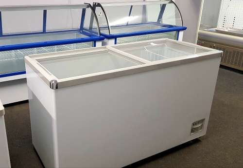 GLASS TOP FREEZER FOR SALE - ISLAND FREEZER - COMMERCIAL CHEST FREEZER - DISPLAY FREEZER 1.5M