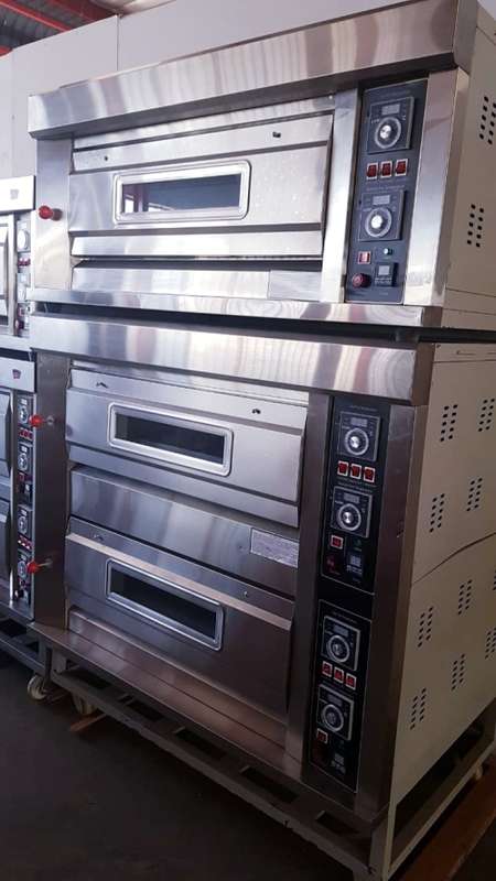 DECK OVEN FOR SALE - BAKING OVEN - COMMERCIAL BAKERY OVEN FOR BREAD - 3 DECK 6 TRAY ELECTRIC OVEN