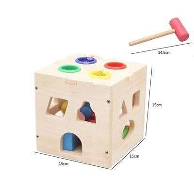 Wooden Cube Puzzle Toy Kids Intelligence Box Learning Educational Game