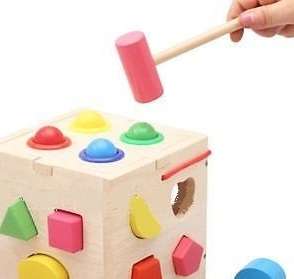 Wooden Cube Puzzle Toy Kids Intelligence Box Learning Educational Game