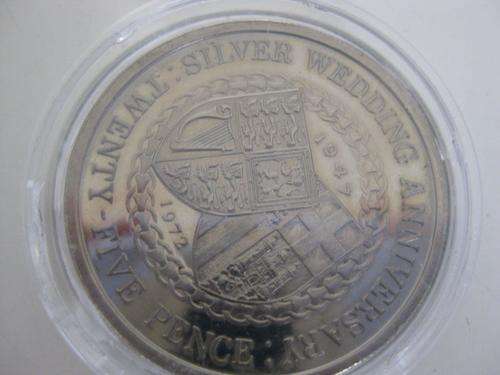 1972-25p - Isle Man Silver Wedding Anniversary Coin Cu/Ni