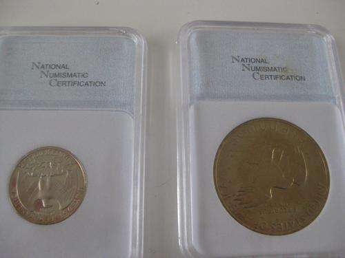 1971 - 1 Dollar and 1983 - 25c - Graded - USA
