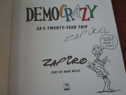 Signed with drawing - ZAPIRO. DemoCRAZY. SA's Twenty-Year Trip 1994-2014