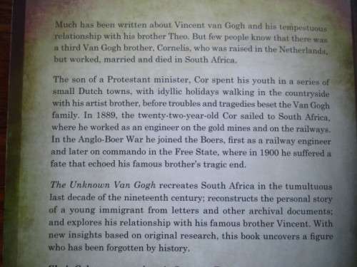 THE UNKNOWN VAN GOGH. The Life of Cornelis van Gogh from the Netherlands to South Africa