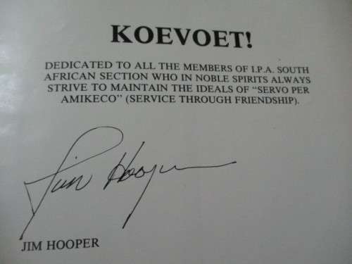 KOEVOET. Signed by Jim Hooper