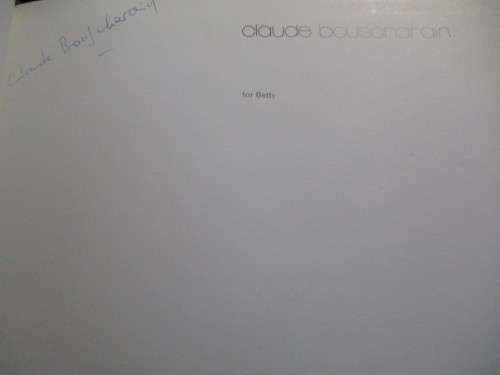 Signed. CLAUDE BOUSCHARAIN. By Bruce Arnott