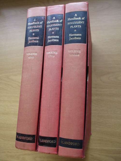 3 Volume Set. A HANDBOOK OF SUCCULENT PLANTS