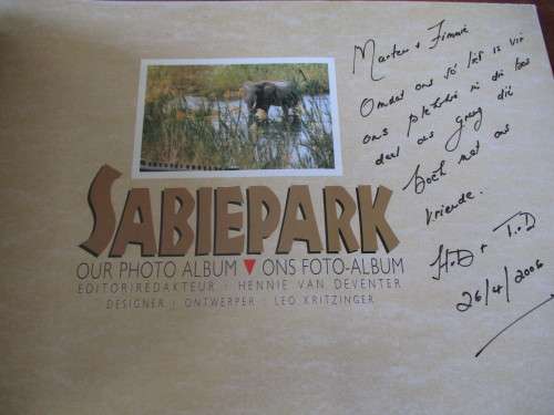 SABIEPARK Our Photo Album / Ons Foto-album. Hennie van Deventer