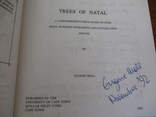 Signed Copy. TREES OF NATAL. Eugene Moll