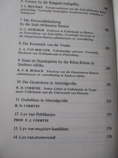 Etnografiese studies in Suidelike Afrika. Eloff en Coertze (reds)