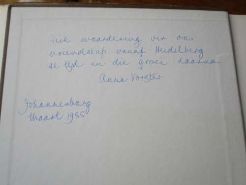 SIGNED. No 124/1000. ANNA VORSTER. A Biography