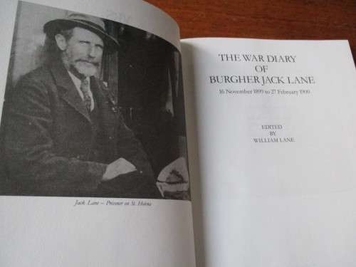 THE WAR DIARY OF BURGHER JACK LANE 1899-1900  William Lane VRS