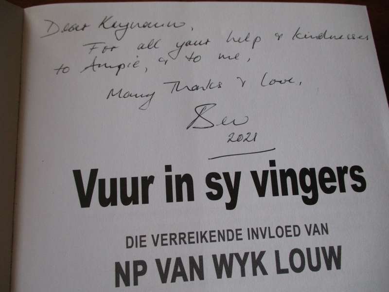 Vuur in sy vingers DIE VERREIKENDE INVLOED VAN NP  VAN WYK LOUW  Muller en Roos