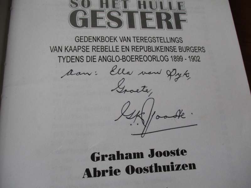 GETEKEN. SO HET HULLE GESTERF 1899-1902  Graham Jooste Abrie Oosthuizen