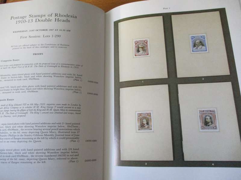 Sotheby`s Postage Stamps of Rhodesia  Robert M. Gibbs 1910-13 Double Heads