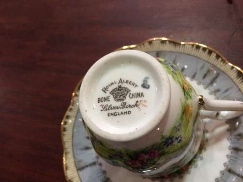 ROYAL ALBERT 'SILVER BIRCH' CUP AND SAUCER.